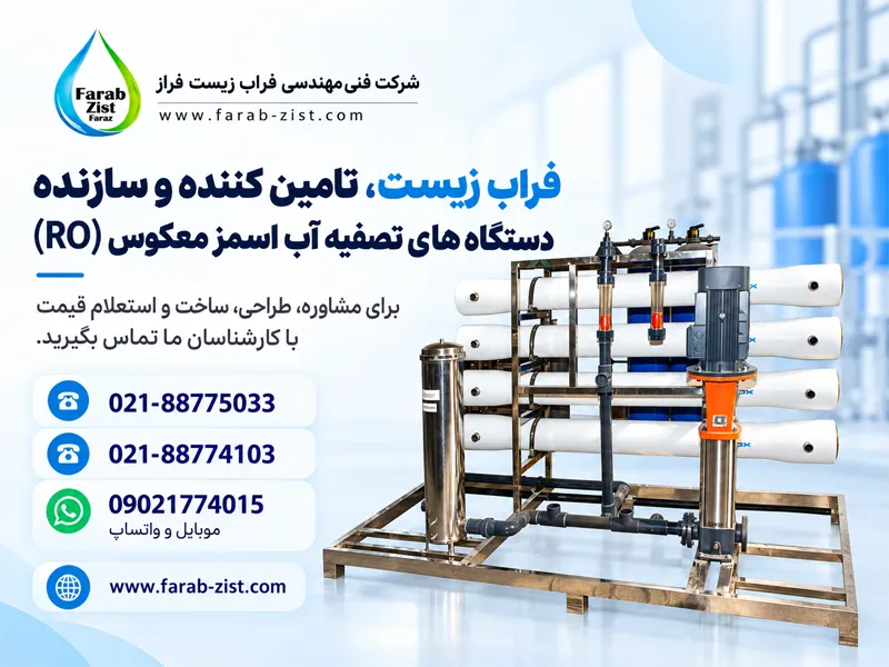 طراحی و تأمین تجهیزات تصفیه آب صنعتی در فراب زیست فراز